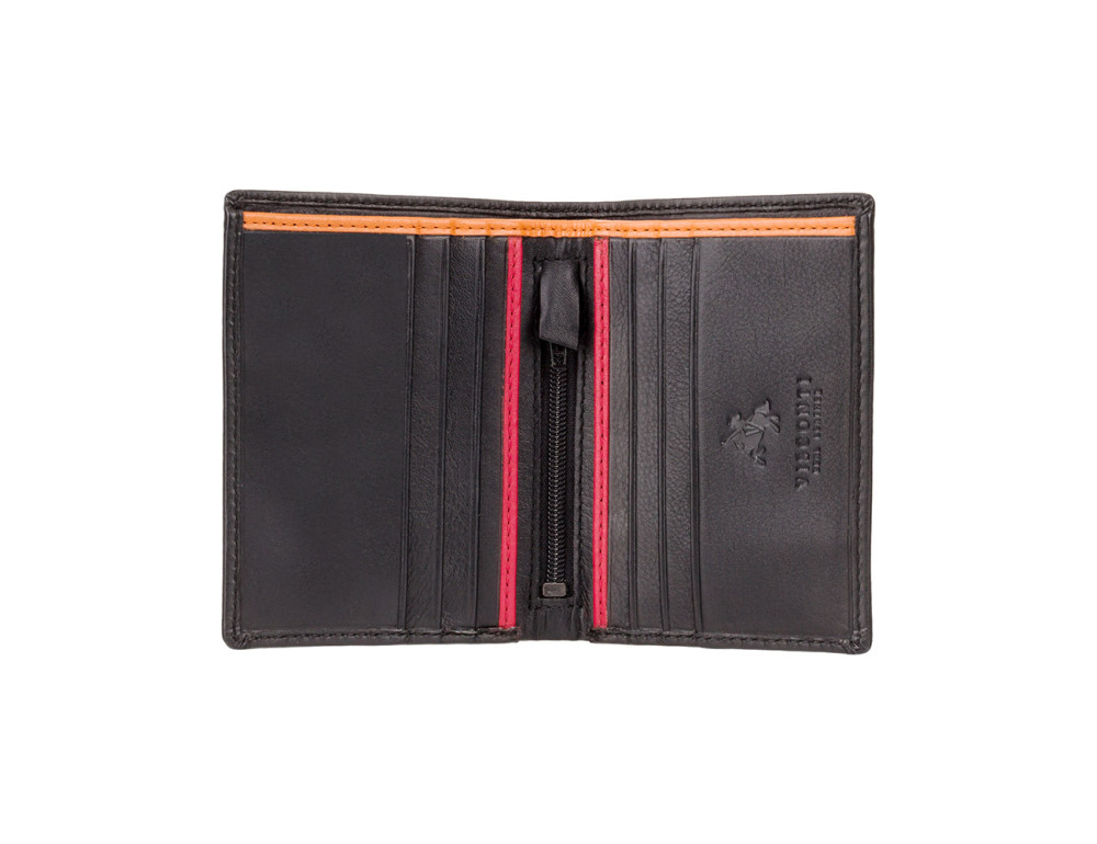 Маленький чоловічий гаманець Visconti BD14 BK/RD/OR James (Black Red Orange) - Фотографія № 2