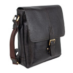 Темно-коричнева шкіряна сумка через плече А4 Ashwood Leather Benjamin Dark Brown - Фотографія № 101