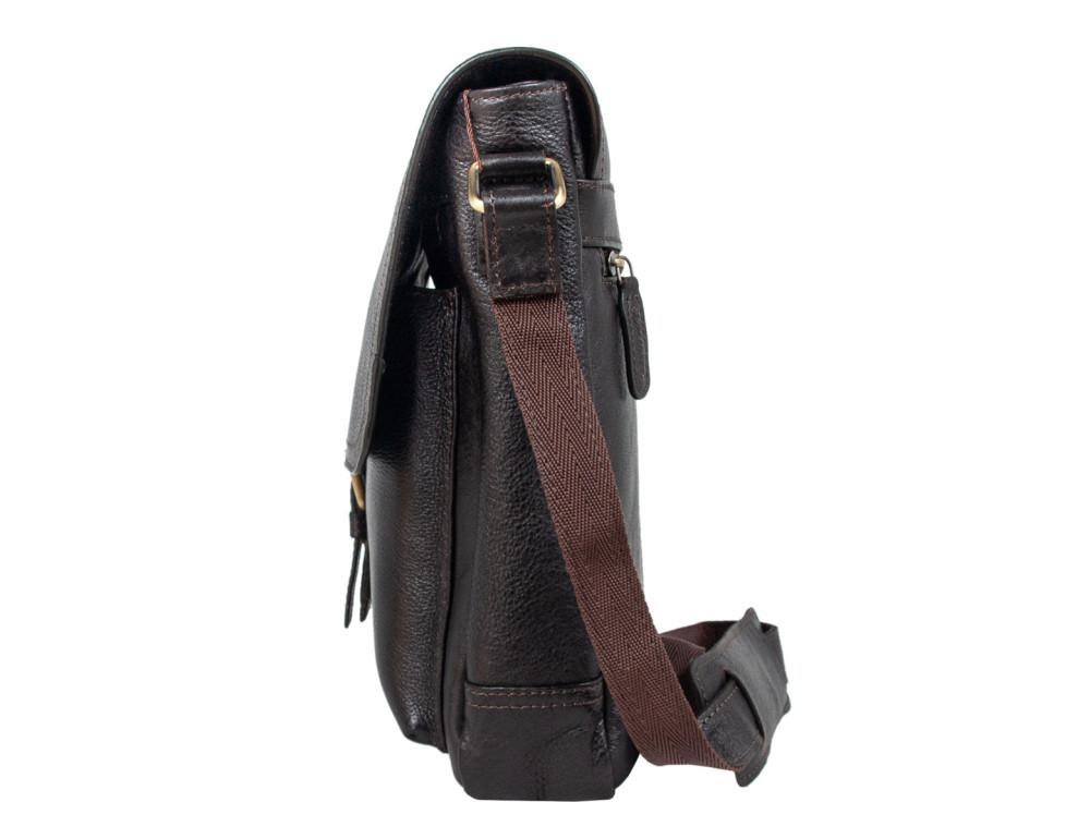 Темно-коричнева шкіряна сумка через плече А4 Ashwood Leather Benjamin Dark Brown - Фотографія № 5