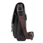 Темно-коричнева шкіряна сумка через плече А4 Ashwood Leather Benjamin Dark Brown - Фотографія № 104
