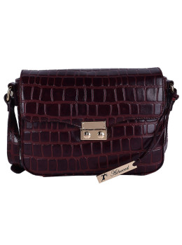 Женская кожаная сумка через плечо бордового цвета Ashwood C50 BORDO