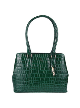 Зелёная женская кожаная сумка формата А4 Ashwood C54 Green