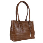 Рыжая женская сумка из кожи крокодила Ashwood C54 TAN - Фото № 101