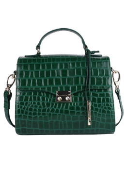 Зелёная кожаная сумка через плечо Ashwood C55 Green