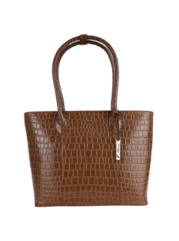 Коричневая кожаная сумка на два отделения Ashwood C56 Tan