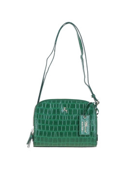 Стильная женская сумочка через плечо из кожи под рептилию Ashwood C57 CREEN/CROC