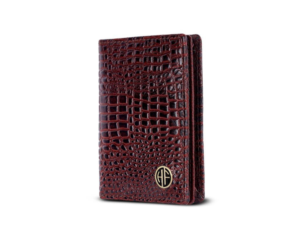 Кожаный картхолдер Hammonds Flycatcher CC606 Croco Brown (Коричневый) - Фото № 2
