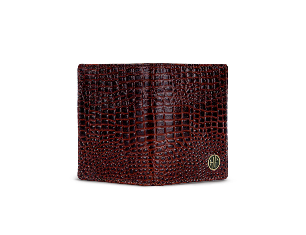 Кожаный картхолдер Hammonds Flycatcher CC606 Croco Brown (Коричневый) - Фото № 4
