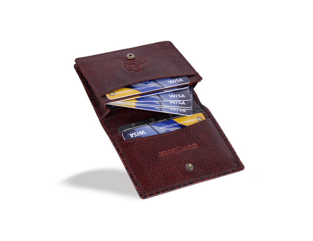 Кожаный картхолдер Hammonds Flycatcher CC606 Croco Brown (Коричневый) - Фото № 5