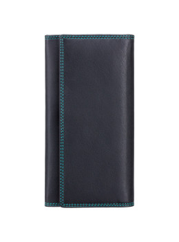 Женский кожаный кошелек VISCONTI CD21 BLK/AQUA черный с бирюзовым