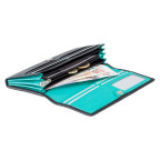 Женский кожаный кошелек VISCONTI CD21 BLK/AQUA черный с бирюзовым - Фото № 103