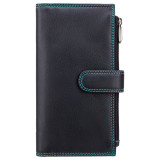 Необычный женский кошелёк из натуральной кожи Visconti CD23 BLK/AQUA Jade (Black Aqua)