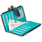 Незвичайний жіночий гаманець з натуральної шкіри Visconti CD23 BLK/AQUA Jade (Black Aqua) - Фотографія № 103