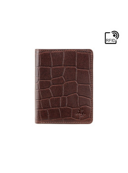 Коричневый кошелёк из кожи под рептилию Visconti CR91 BRN Caiman c RFID