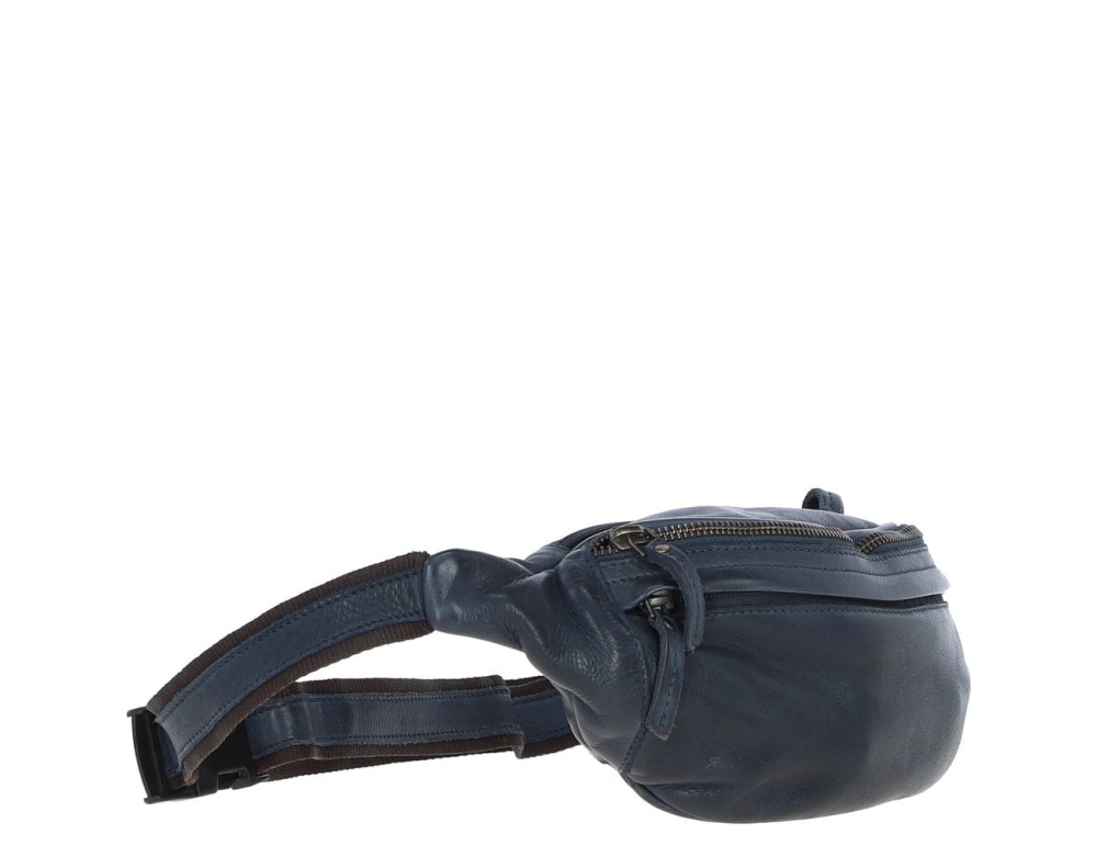 Сумка на пояс кожаная Ashwood D102 NAVY - Фото № 2