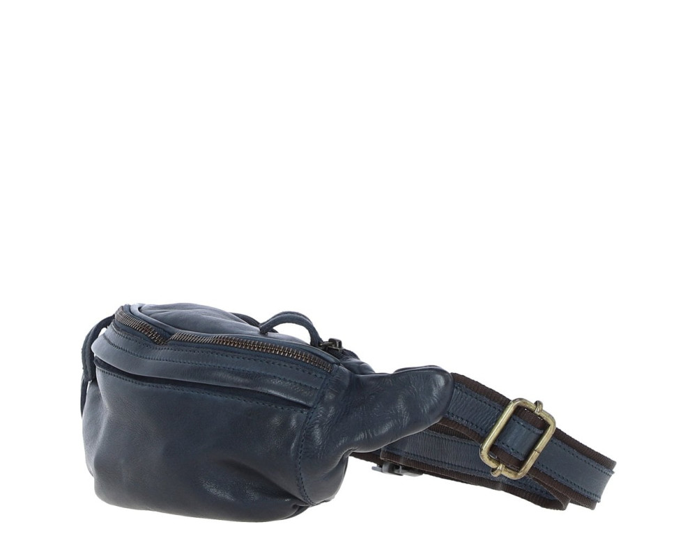 Сумка на пояс кожаная Ashwood D102 NAVY - Фото № 4