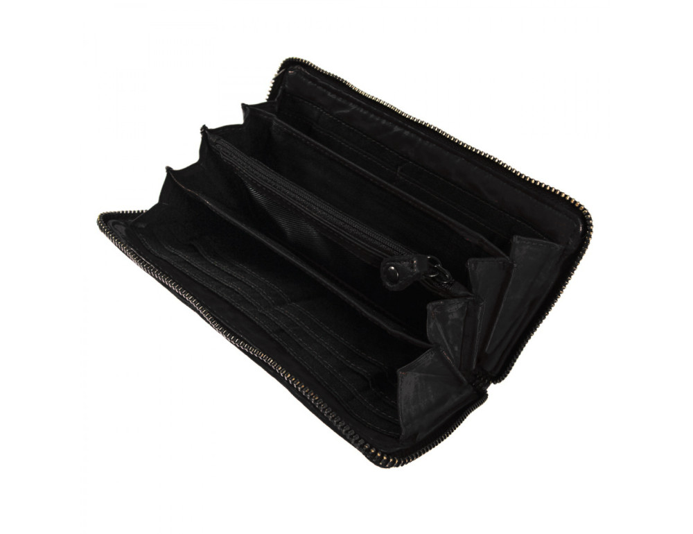 Чорний гаманець жіночий Ashwood Leather D81 BLK - Фотографія № 4