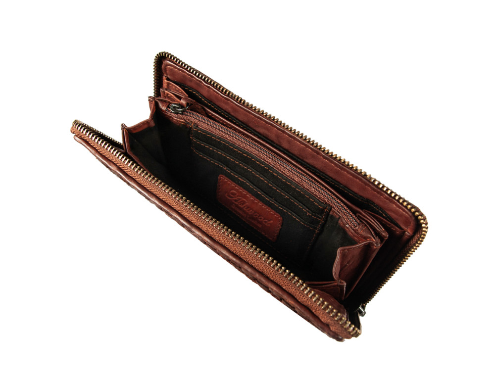 Коньячний жіночий гаманець шкіряний Ashwood D81 Cognac - Фотографія № 6