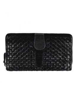 Чёрный женский портмоне из натуральной кожи Ashwood D84 BLK