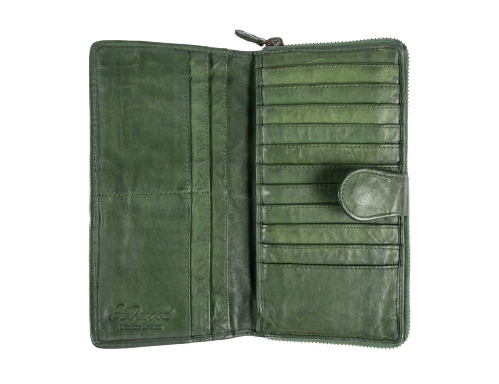 Зелений портмоне жіночий з натуральної шкіри Ashwood D84 Green - Фотографія № 3