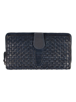 Тёмно-синий женский портмоне из натуральной кожи Ashwood D84 Navy