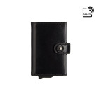 Чёрный кожаный кошелёк картхолдер Visconti ENZ80 BLK Speziale (Black Shadow) - Фото № 100