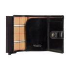 Чёрный кожаный кошелёк картхолдер Visconti ENZ80 BLK Speziale (Black Shadow) - Фото № 101