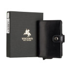 Чёрный кожаный кошелёк картхолдер Visconti ENZ80 BLK Speziale (Black Shadow) - Фото № 107