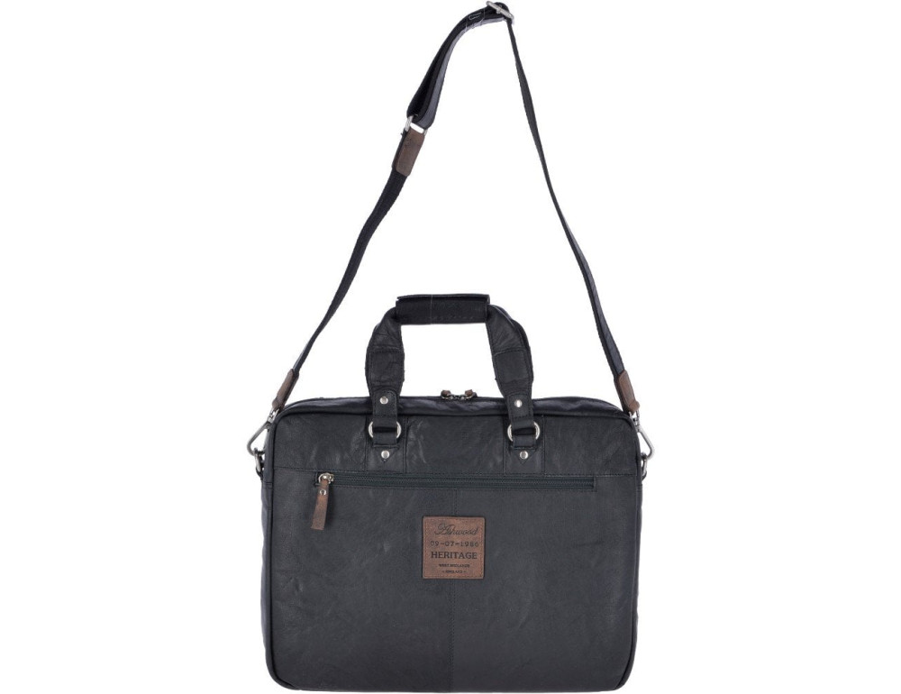 Шкіряна сумка-портфель чоловіча Ashwood Leather F83 Black - Фотографія № 3