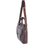 Мужской кожаный портфель коричневого цвета Ashwood Leather F83 Brandy - Фото № 101