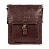 Коричнева шкіряна сумка через плече формату A4 Ashwood G32 Brandy