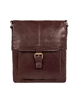 Коричнева шкіряна сумка через плече формату A4 Ashwood G32 Brandy