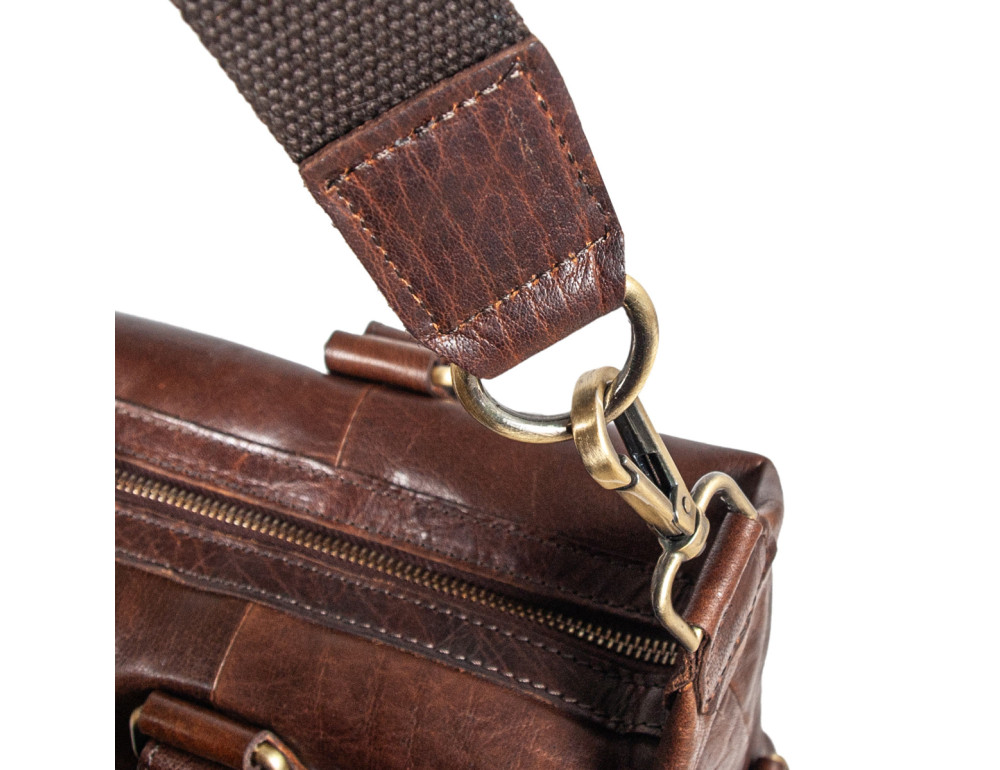 Коричнева шкіряна сумка для ноутбука 15,4" Ashwood G34 BRANDY - Фотографія № 9
