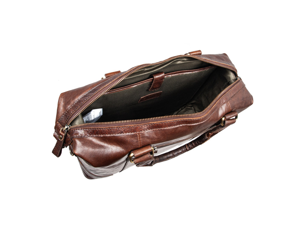 Коричнева шкіряна сумка для ноутбука 15,4" Ashwood G34 BRANDY - Фотографія № 10
