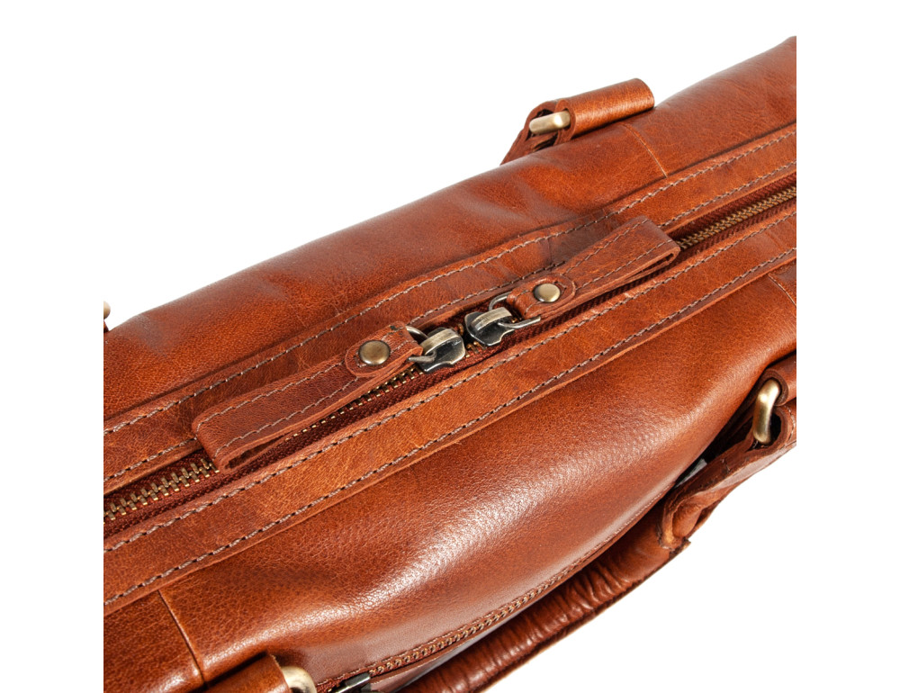 Руда шкіряна сумка під документи та ноутбук 15,4" Ashwood G34 HONEY - Фотографія № 6
