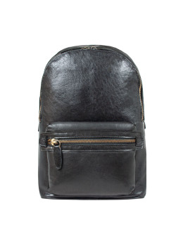Чёрный мужской рюкзак из матовой кожи Aswood G38 BLACK
