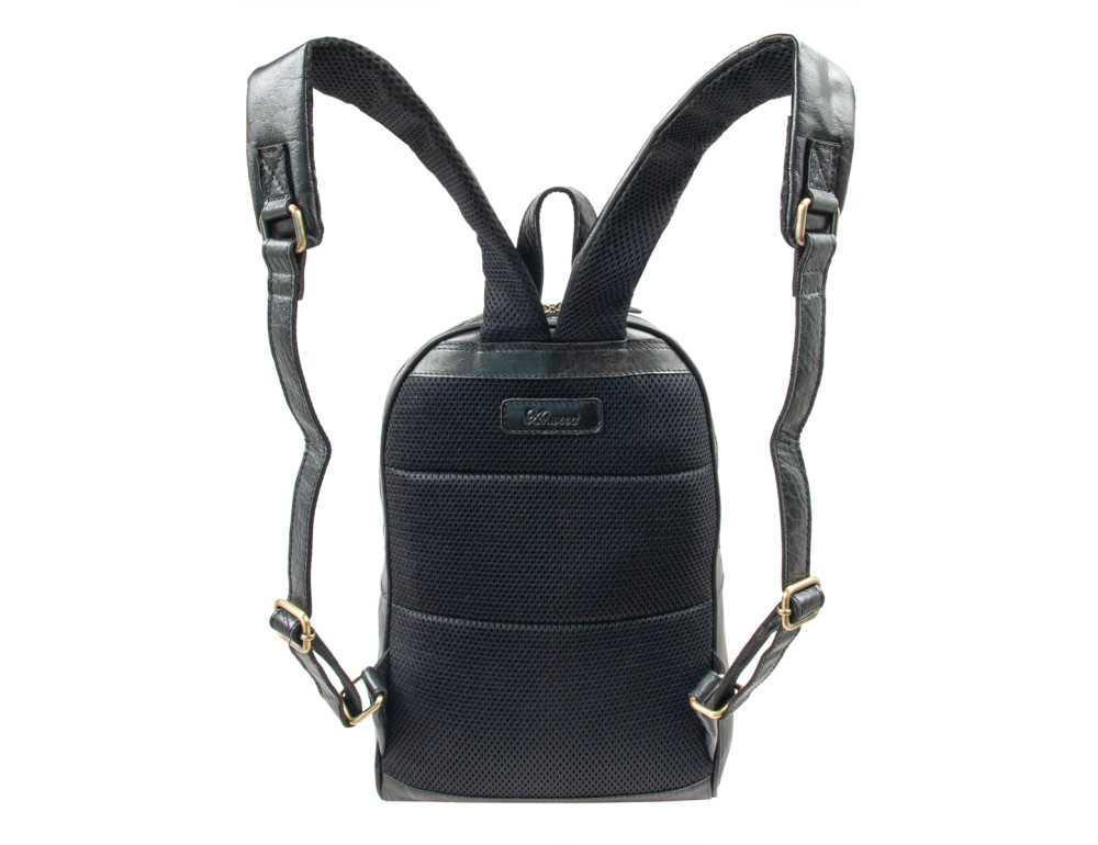 Чорний чоловічий рюкзак із матової шкіри Aswood G38 BLACK - Фотографія № 9