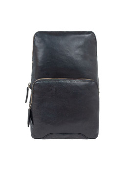 Чёрная кожаная сумка-слинг Ashwood G39 Black