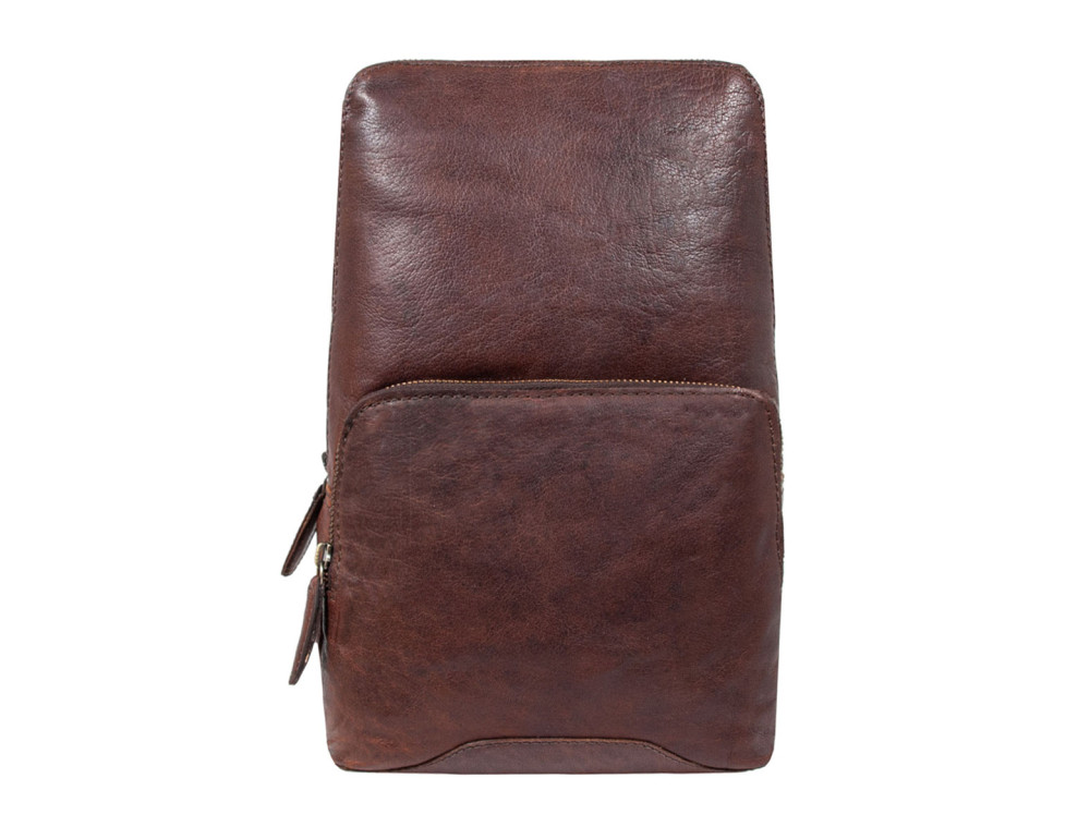 Мужская кожаная сумка-слинг Ashwood G39 BRANDY - Фото № 1 Мужская кожаная сумка-слинг Ashwood G39 BRANDY - Фото № 1