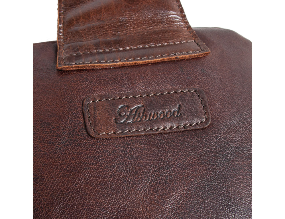 Мужская кожаная сумка-слинг Ashwood G39 BRANDY - Фото № 8