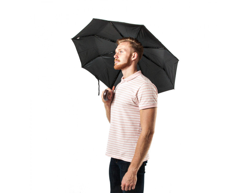 Парасолька чоловіча Fulton G818-019214 Chelsea-2 City Stripe Black/Steel - Фотографія № 10