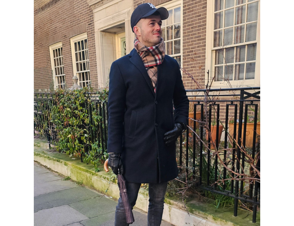 Парасолька чоловіча Fulton Dalston-2 G857 Charcoal Check (Клетка) - Фотографія № 3