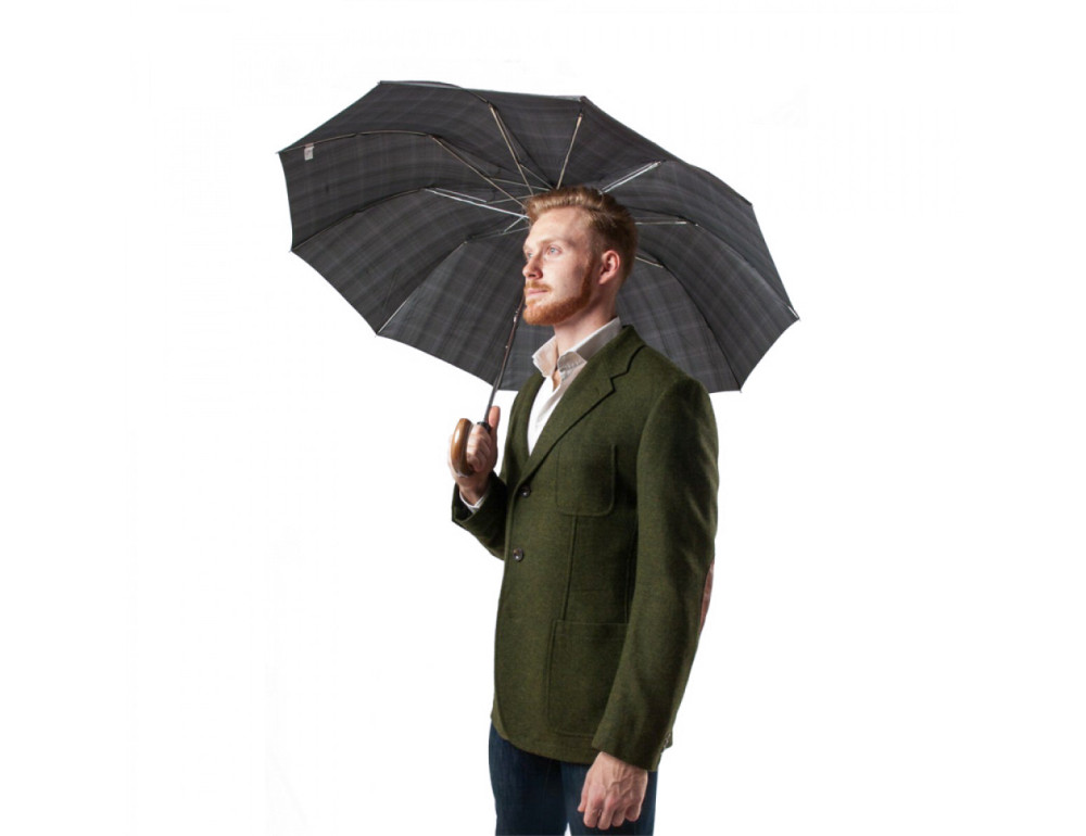 Парасолька чоловіча Fulton Dalston-2 G857 Charcoal Check (Клетка) - Фотографія № 6