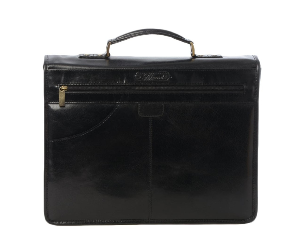 Чоловічий шкіряний портфель Ashwood Gareth Briefcase Black - Фотографія № 4