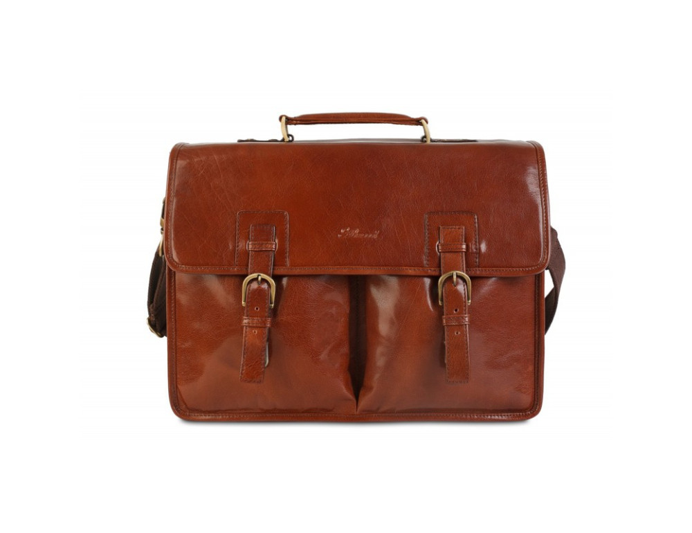 Чоловічий шкіряний портфель Ashwood GARETH BRIEFCASE VT CHESTNUT - Фотографія № 1