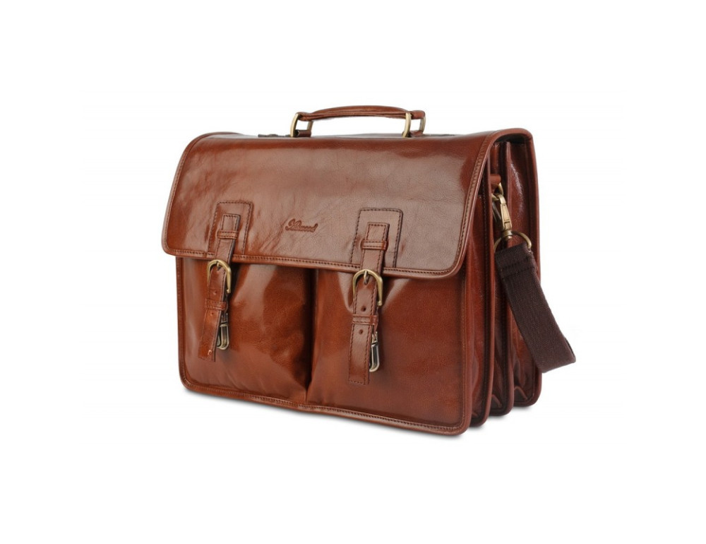 Чоловічий шкіряний портфель Ashwood GARETH BRIEFCASE VT CHESTNUT - Фотографія № 3