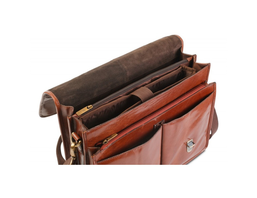 Чоловічий шкіряний портфель Ashwood GARETH BRIEFCASE VT CHESTNUT - Фотографія № 4