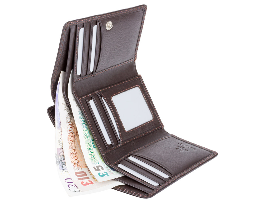 Коричневий жіночий гаманець шкіряний Visconti HT32 CHOC Picadilly c RFID - Фотографія № 4