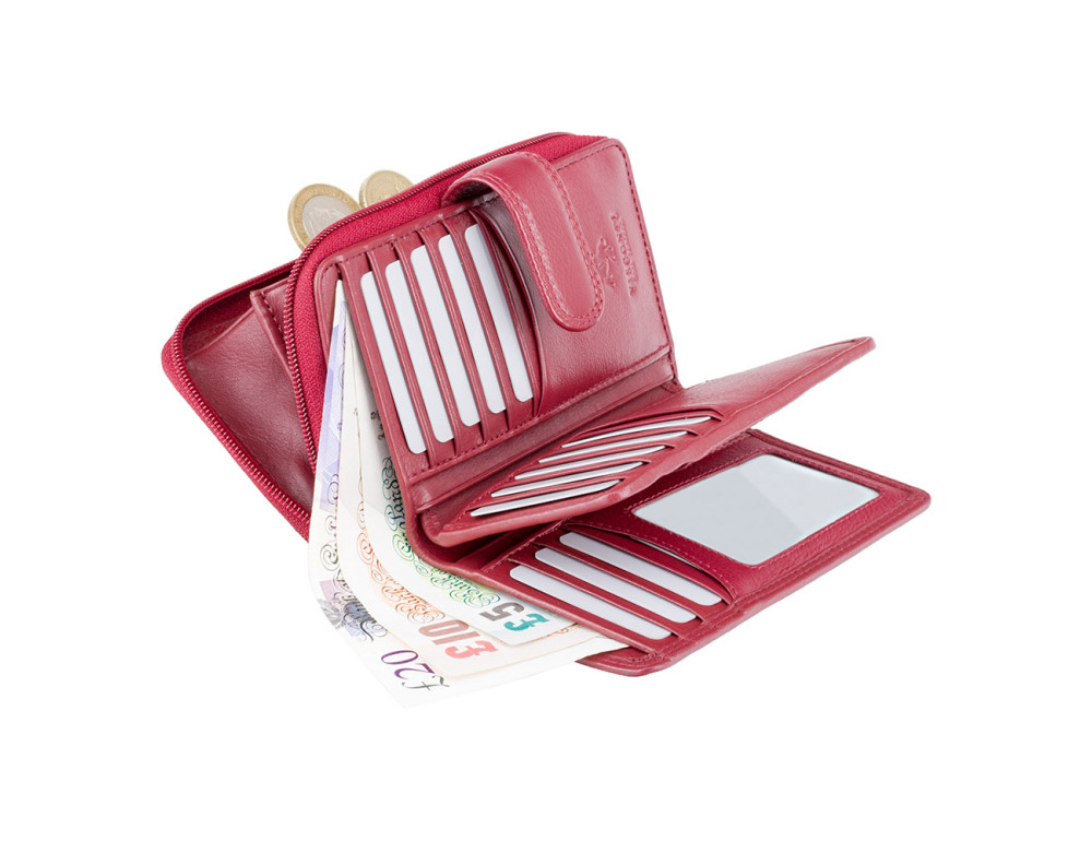 Червоний шкіряний жіночий Visconti HT33 RED Madame c RFID - Фотографія № 4