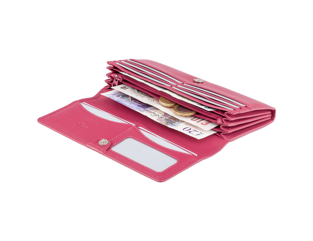 Великий жіночий гаманець кольору фуксія Visconti HT35 FCS Buckingham c RFID (Fuchsia) - Фотографія № 4